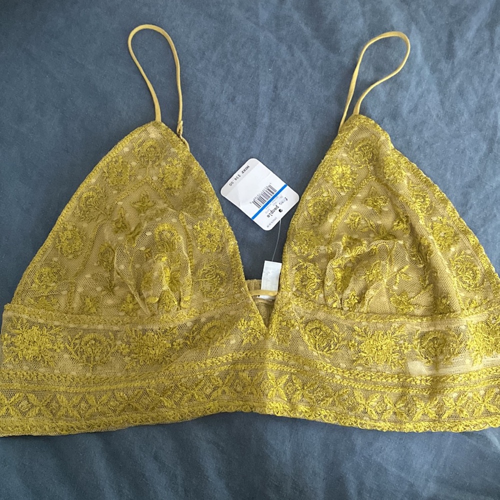 CLEARANCE Free People Yellow Lace Bralette
